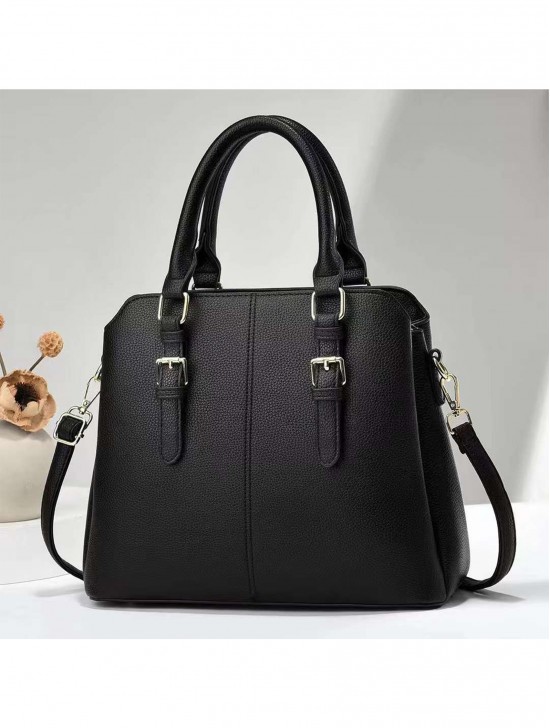 Faux Leather Satchel Bag 